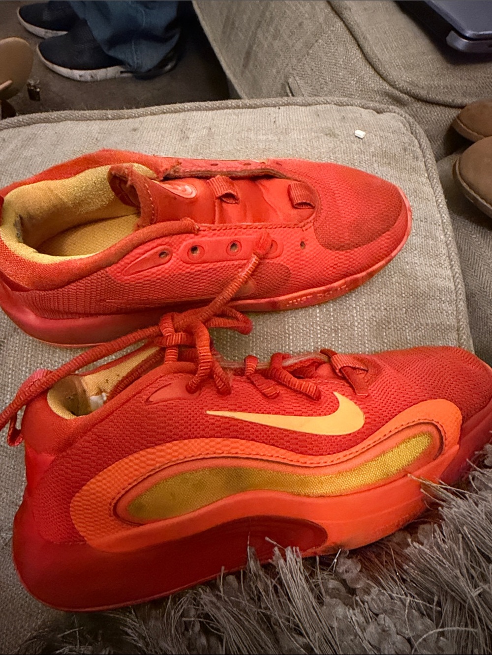 Nike Kids' Red & Orange Low-Top Sneakers